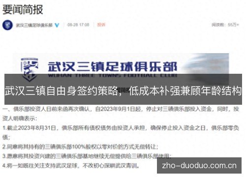 武汉三镇自由身签约策略,低成本补强兼顾年龄结构 武汉三镇自由身签约策略,低成本补强兼顾年龄结构